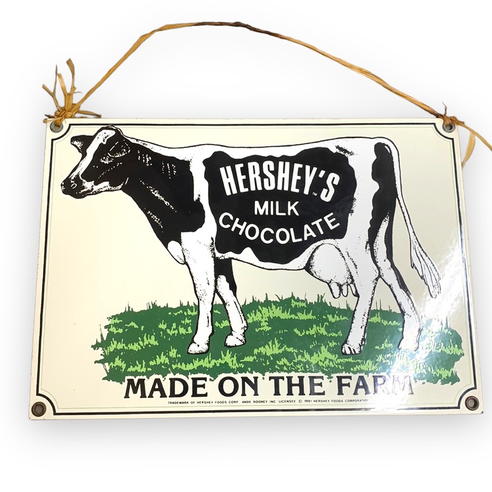 Fenton ceramic cow sign